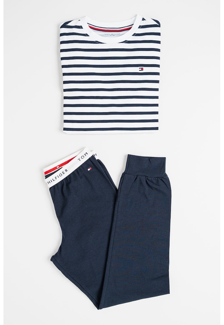 Pijama din amestec de bumbac cu pantaloni lungi