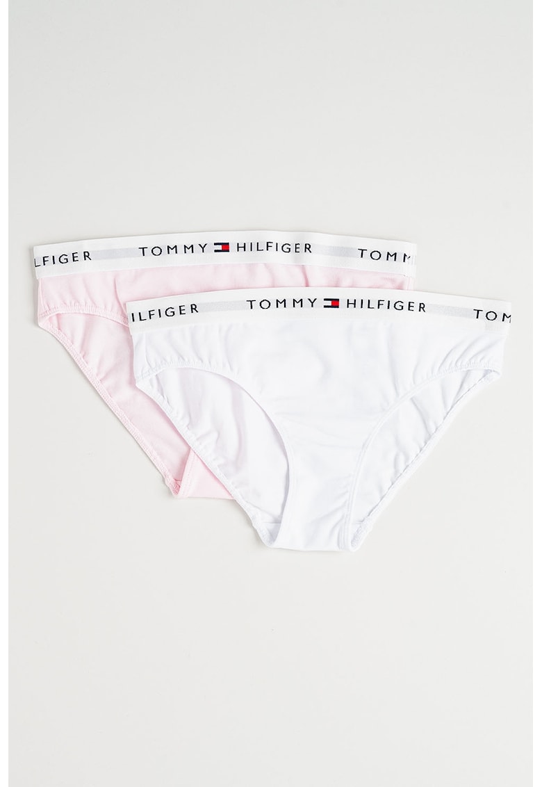 Set de chiloti clasici cu banda logo in talie - 2 perechi