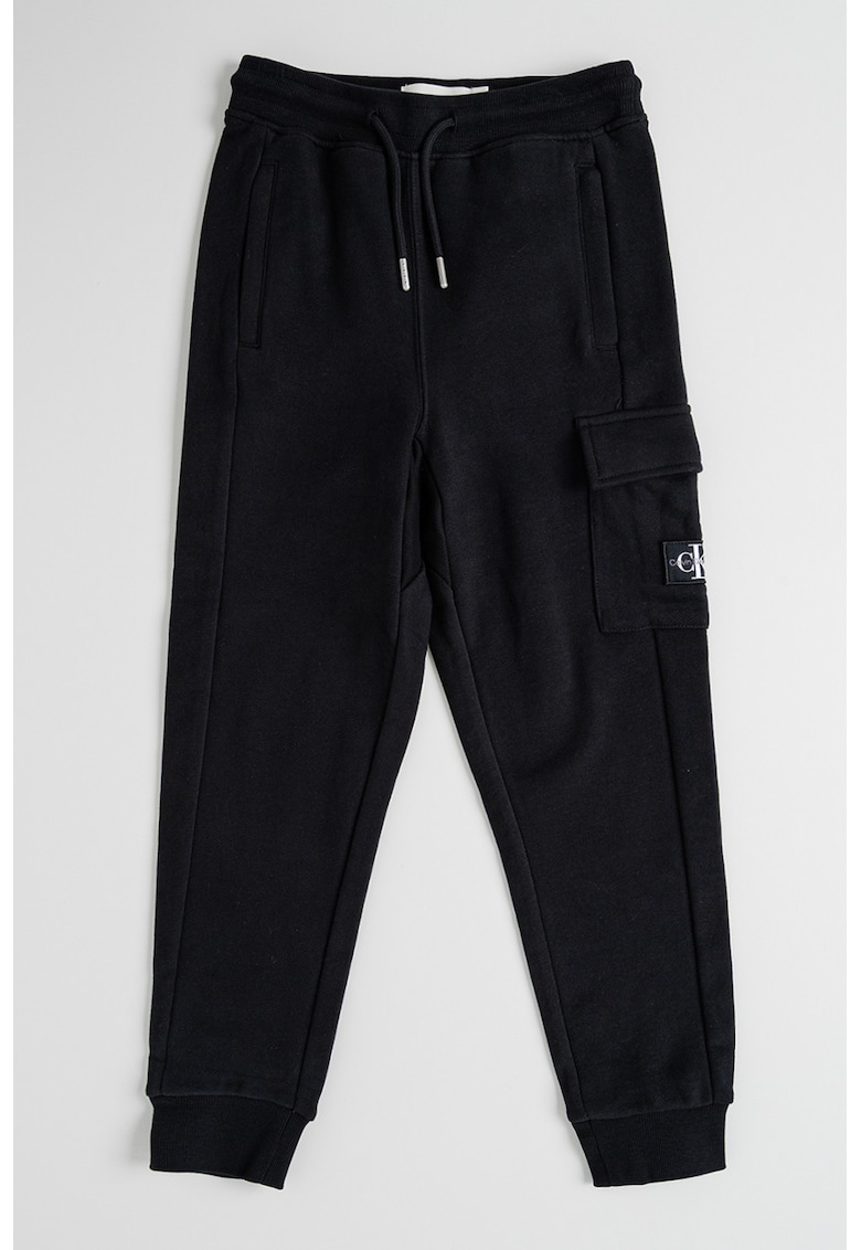 Pantaloni cargo relaxed fit de trening cu logo