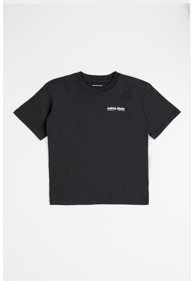 Tricou din bumbac cu logo supradimensionat