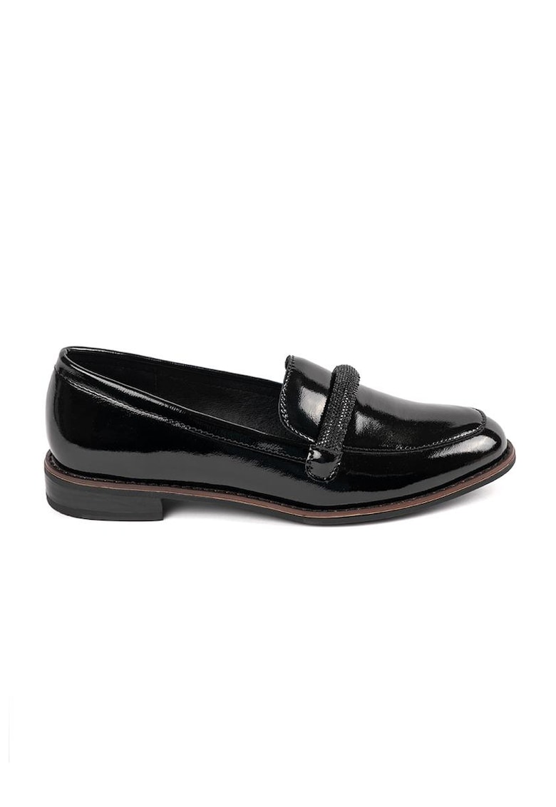Pantofi loafer cu aspect lacuit