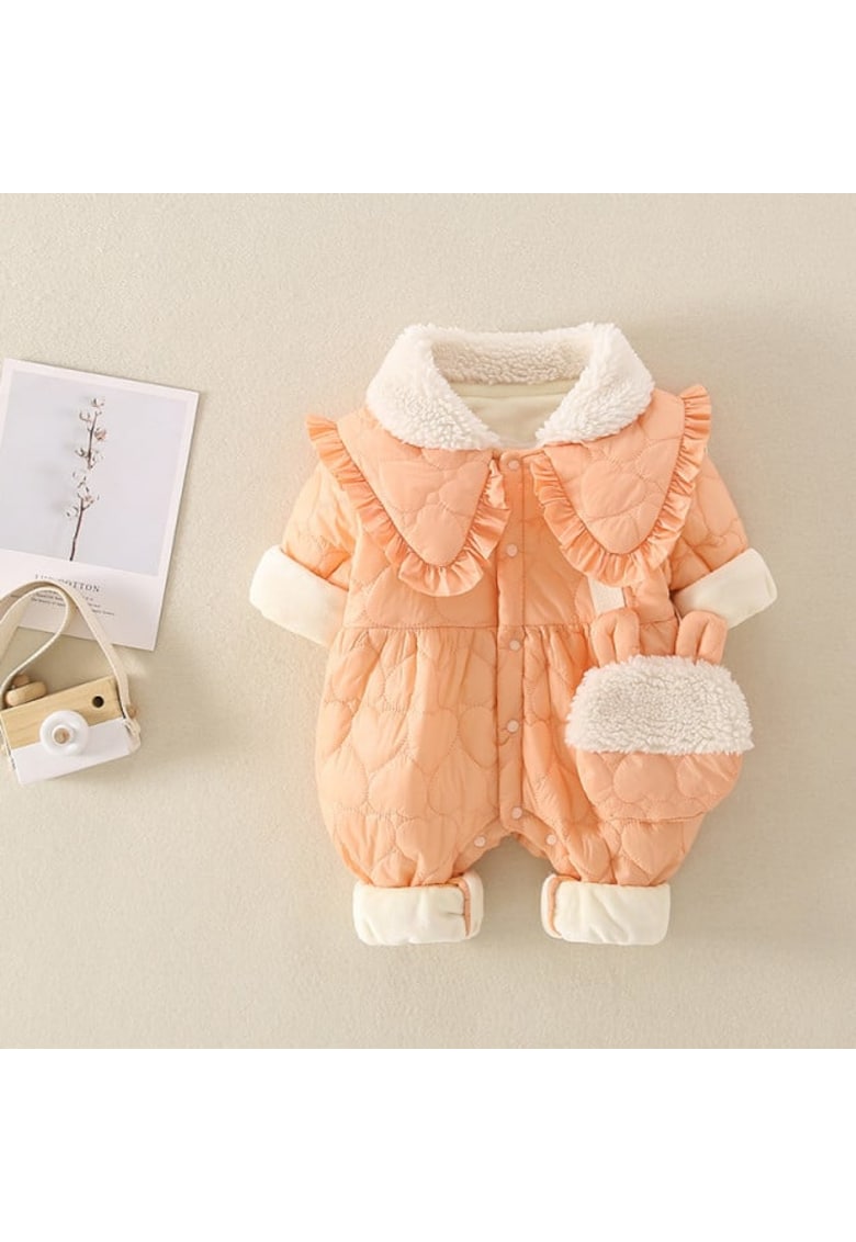 Combinezon din fas Model AL 20668 Bella - Pentru bebelusi - Fete - 6-9 - Roz