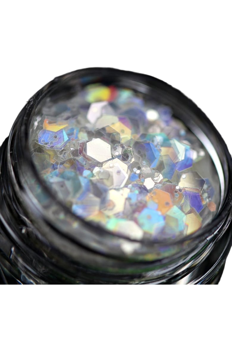 Glitter(alb translucid cu irizatii multicolore) cosmetic pentru machiaj PK140 1g