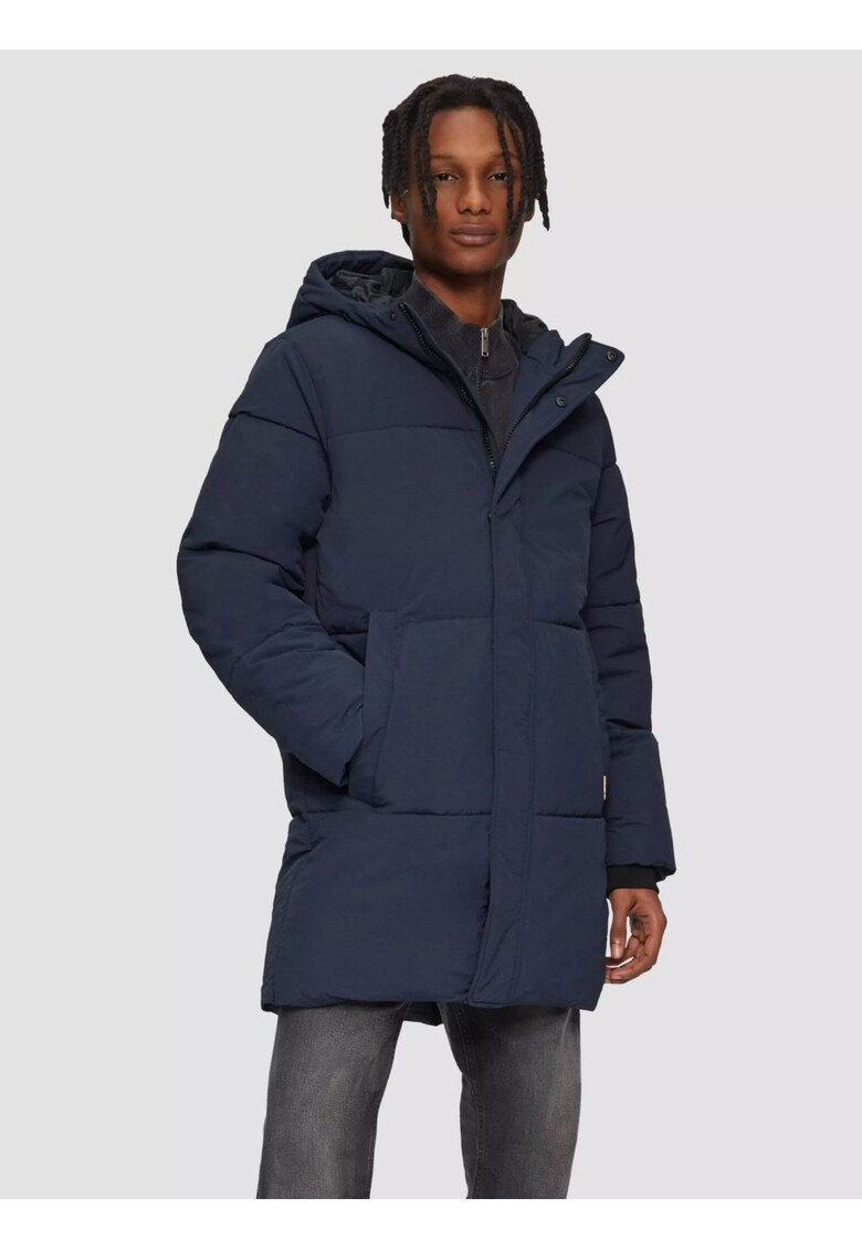 Q/S by s.Oliver Geaca matlasata barbati cu gluga si croiala Regular fit - Bleumarin inchis -