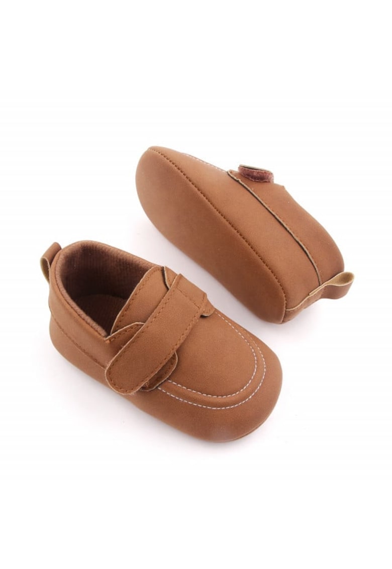 Pantofi eleganti pentru bebelusi Model AL 20316 cu bareta - Textil - Baieti - 9-12 - Maro -