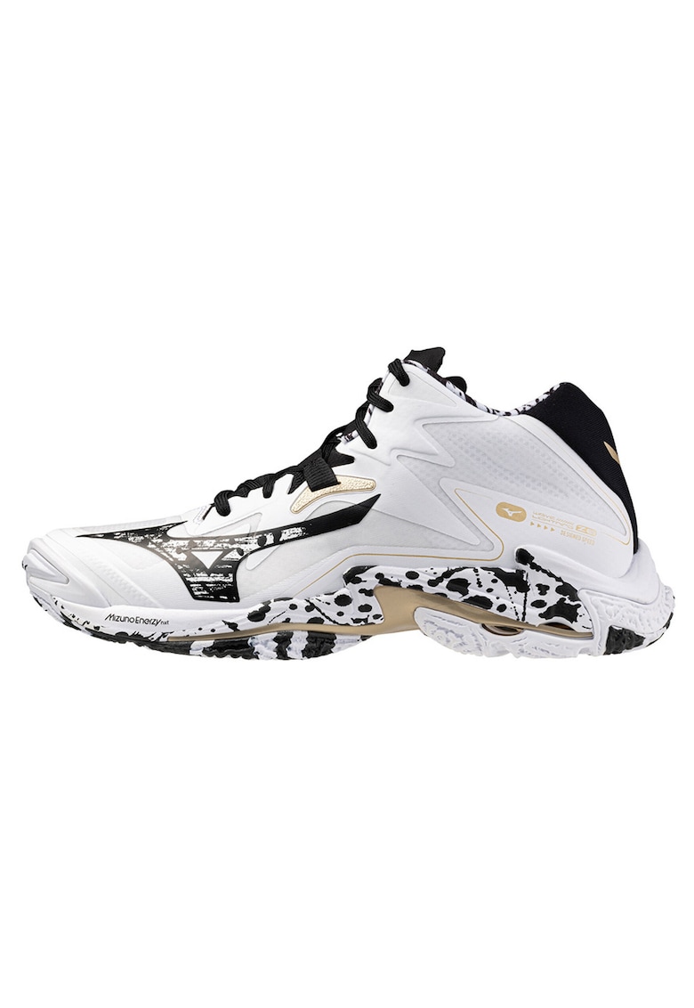 Pantofi sport barbati Wave Lightning Z8 Mid - alb/negru/auriu - amortizare optima - material respirabil