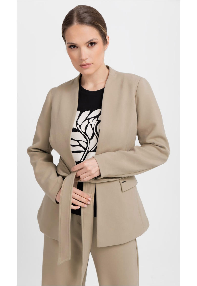 Sacou pentru dama cu cordon - cu maneci lungi JB-Mirella - bej - Bej
