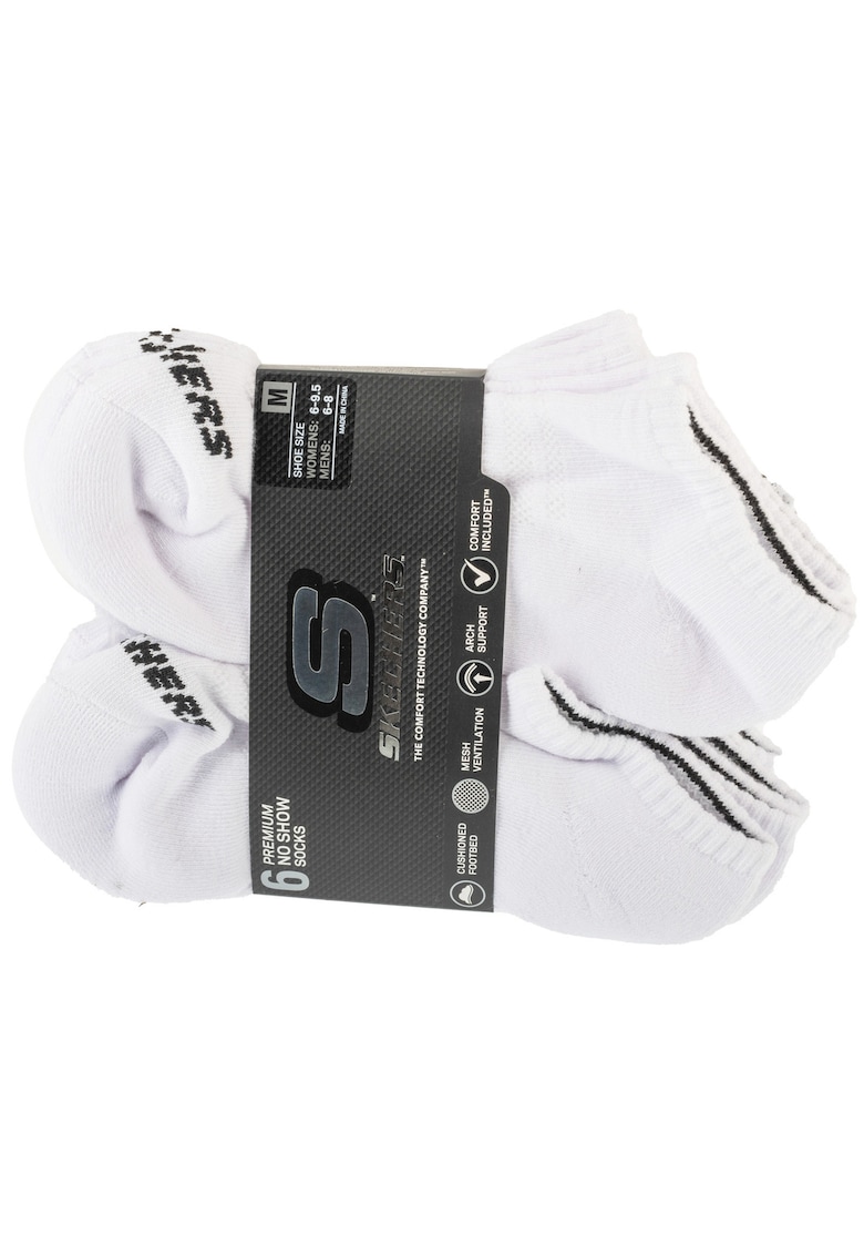 Skechers Set sosete - 6pk Core Lowcut Md Socks S118209-WHT - Alb - 35-39 -5; 6 buc