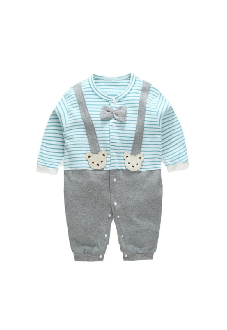 Salopeta Model AL 21757 cu papion - Bumbac - Baieti - 12-18 luni - Multicolor -