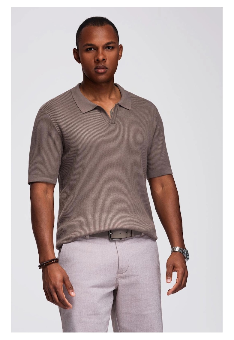 Tricou polo din viscoza OM-POSS-0160 - Bej