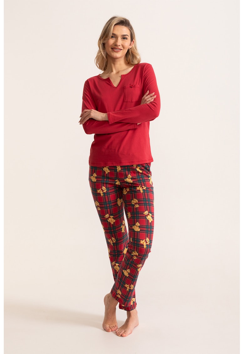 Pijama de bumbac cu pantaloni lungi Elida