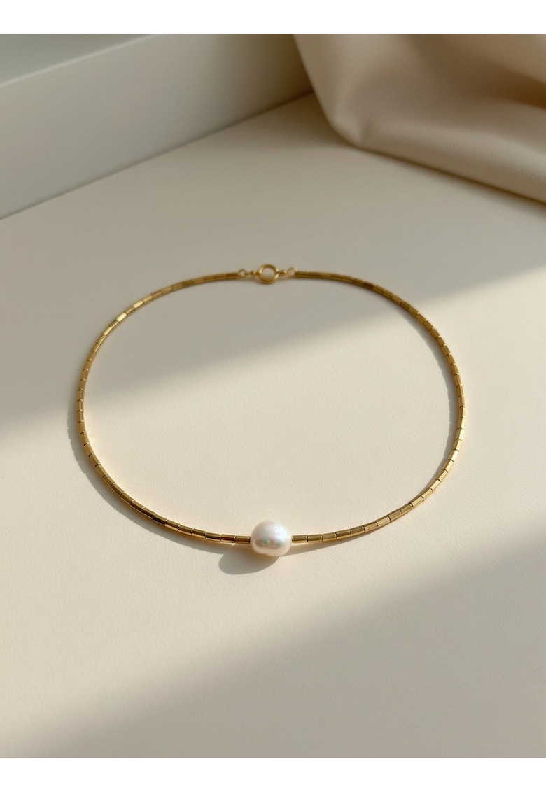 SOL Jewelry Colier cu hematit si perla de cultura C17
