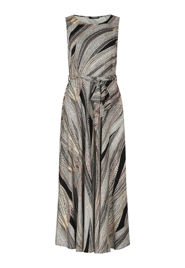 Rochie maxi evazata cu imprimeu abstract