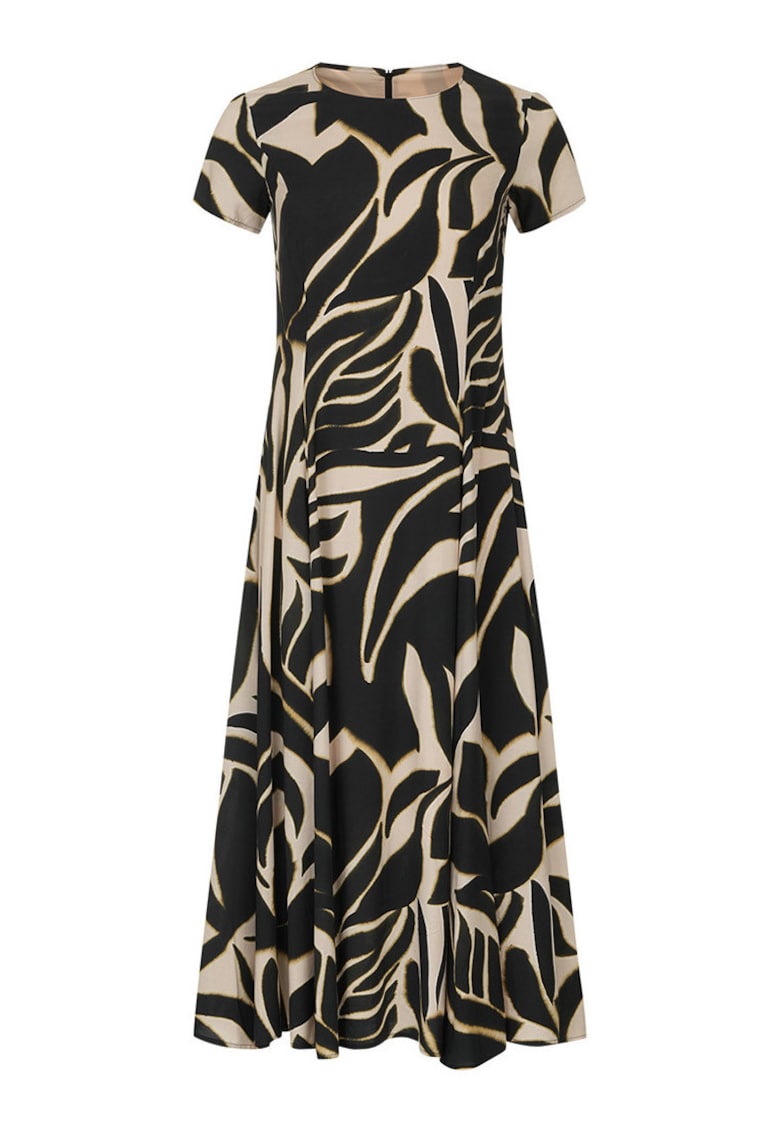 Rochie evazata cu imprimeu abstract