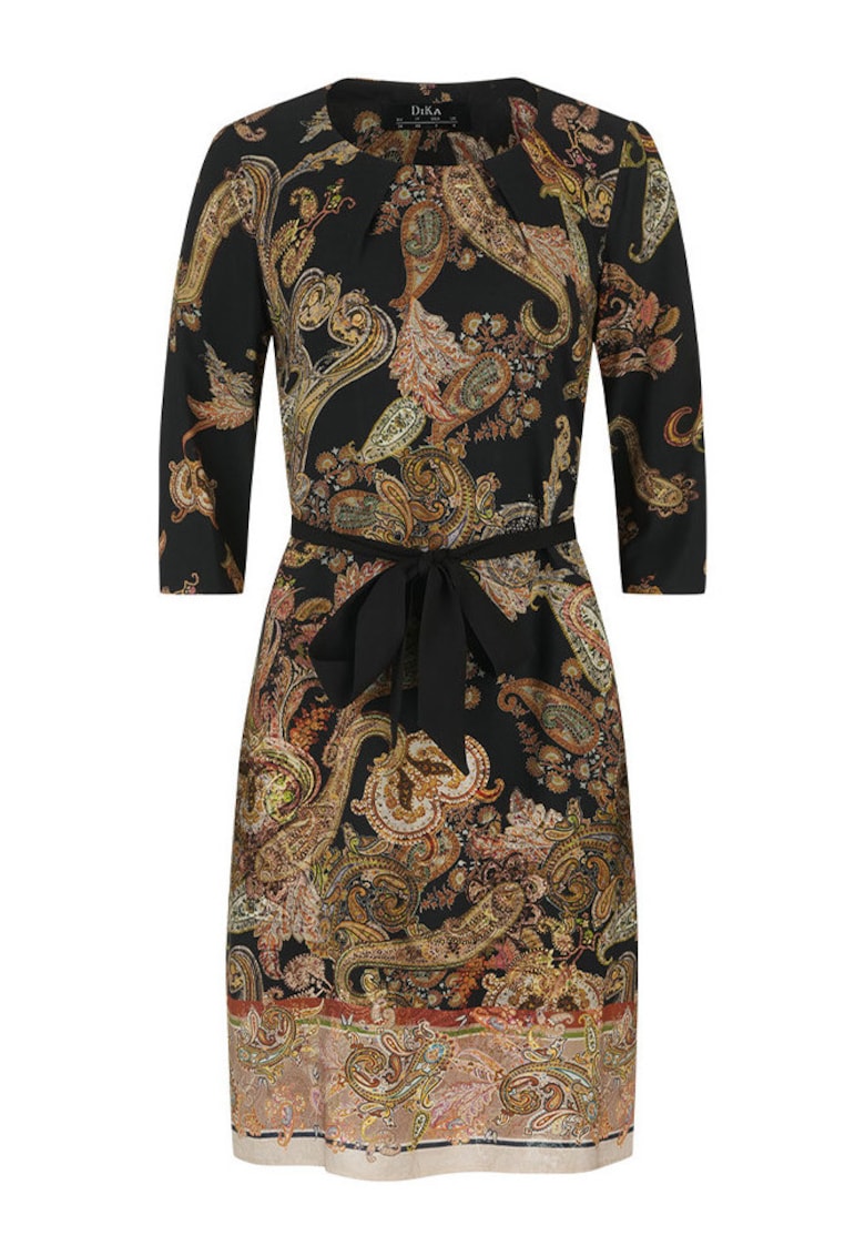 Rochie cu imprimeu paisley si maneci 3/4