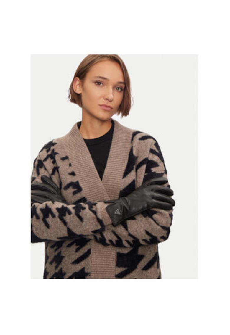 Manusi dama - Piele naturala - Negru - L INTL