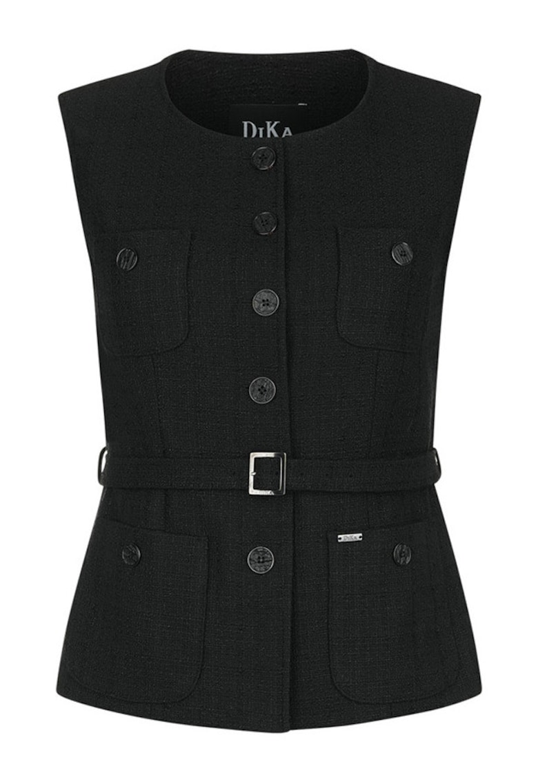 Vesta cu buzunare aplicate si curea