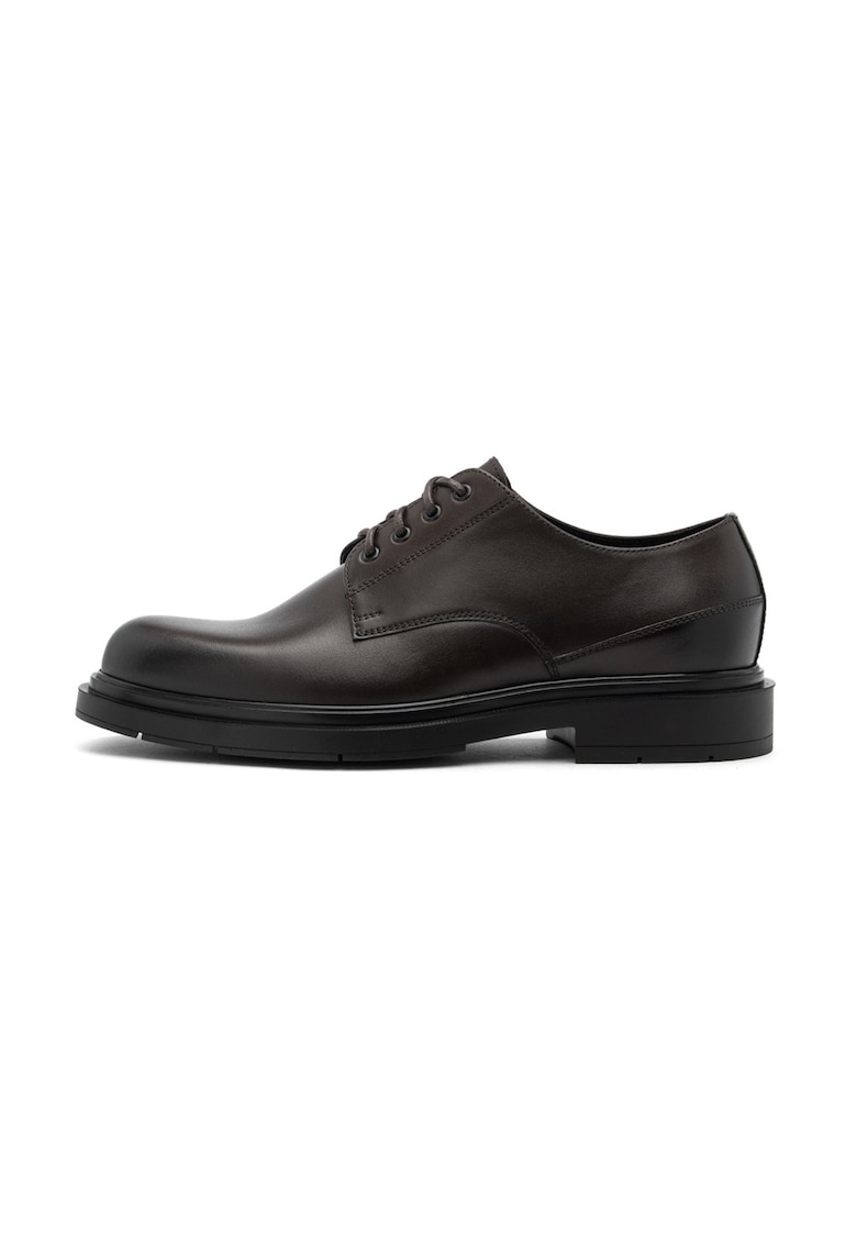 Pantofi derby de piele - Maro