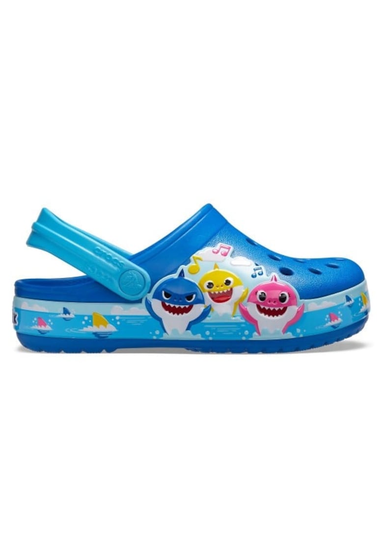 Saboti Fun Lab Baby Shark Band Clog - US Albastru - Bright Cobalt - Alb