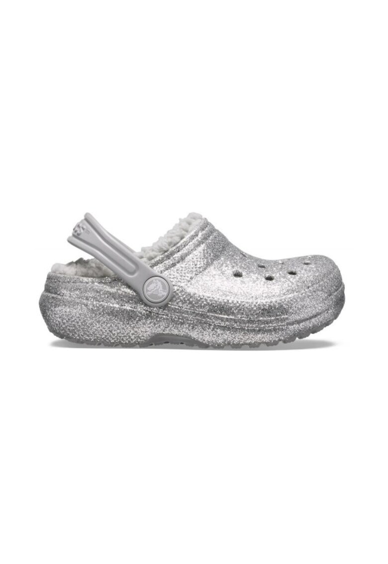 Saboti Classic Glitter Lined Clog Kids - US Argintiu - Silver