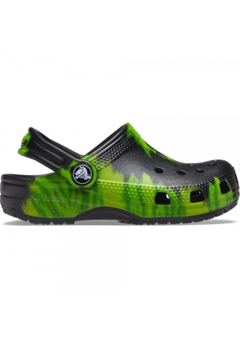 Saboti Kids' Classic Tie-Dye Graphic Clog - US Negru - Black/Lime Punch