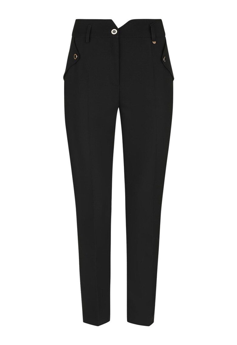 Pantaloni crop cu croiala conica