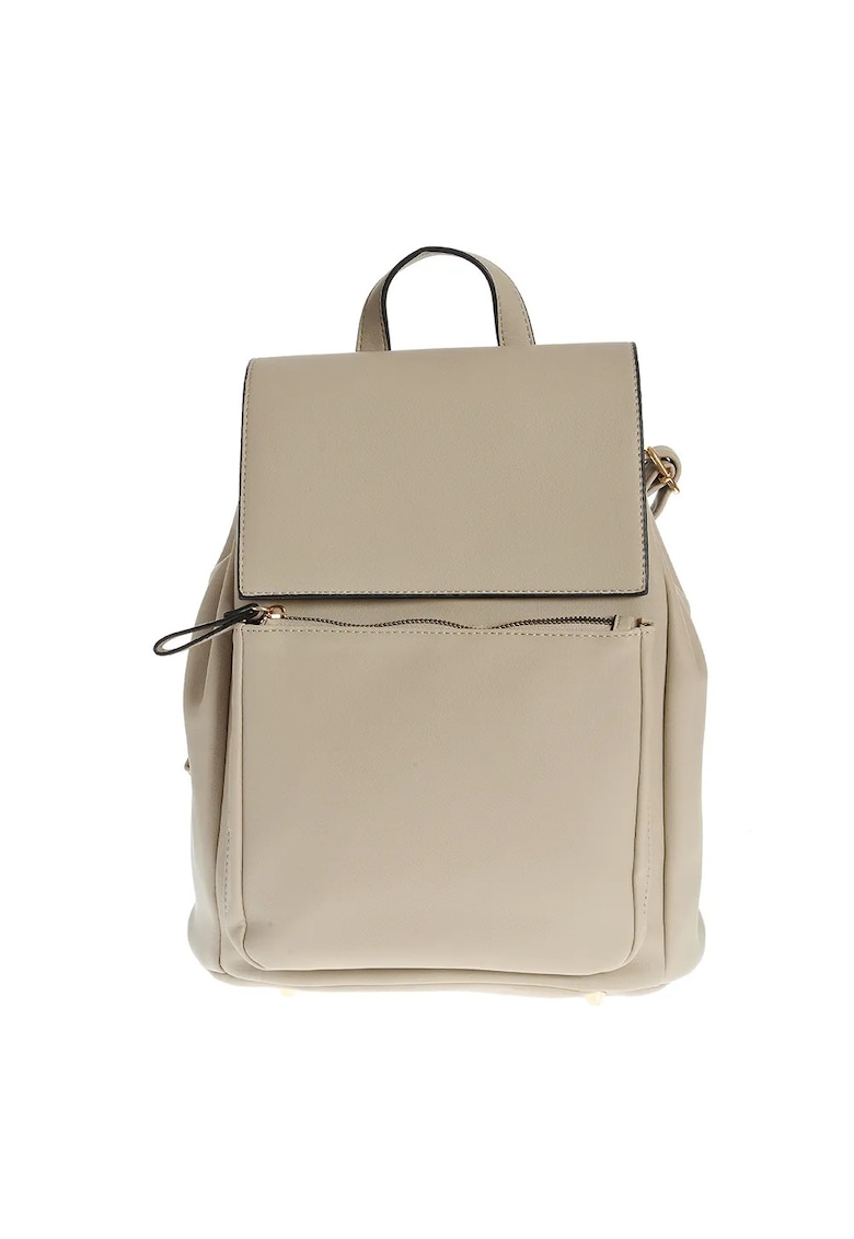 Rucsac bej din piele ecologica cu snur - Paris Rucsac bej din piele ecologica cu snur - Paris