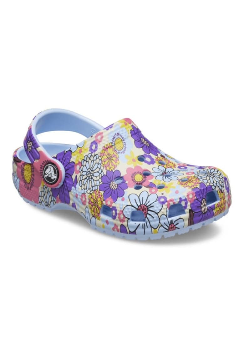 Saboti Toddler Classic Retro Floral Clog - C5 US Albastru - Blue Calcite/Multi