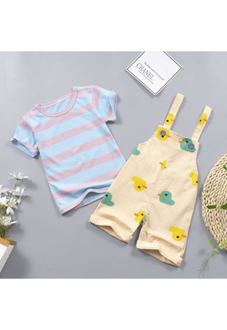 Compleu cu salopeta Model AL 21580 Duck - Baieti - 6-9 luni - Multicolor -