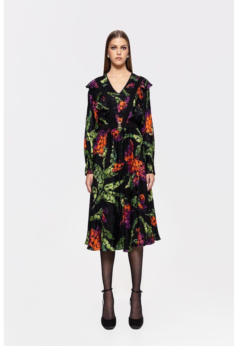 Rochie cu croiala in A si imprimeu floral