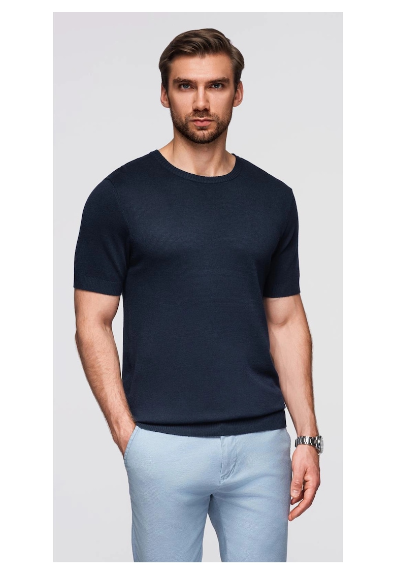 Tricou tricotat fin - Albastru inchis