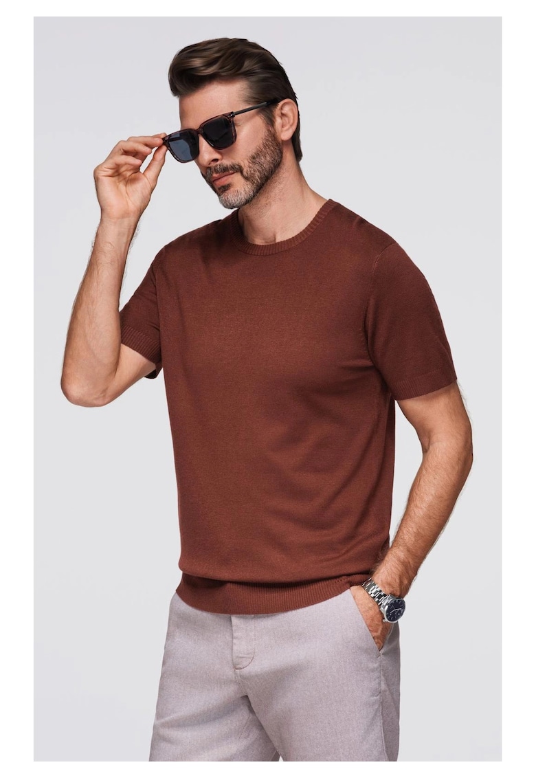 Tricou tricotat fin - Bordeaux