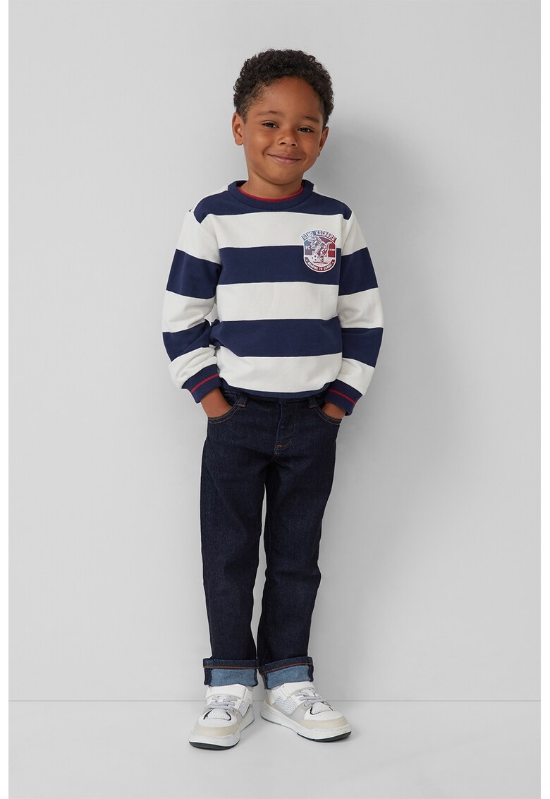 Bluza de trening cu detaliu aplicat si dungi