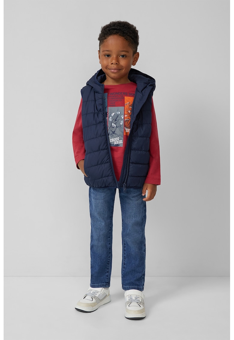 Vesta matlasata cu gluga si fermoar