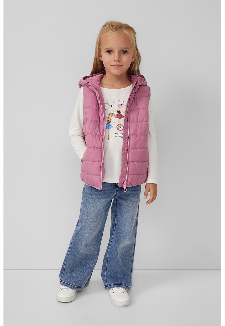 Vesta matlasata cu gluga si fermoar