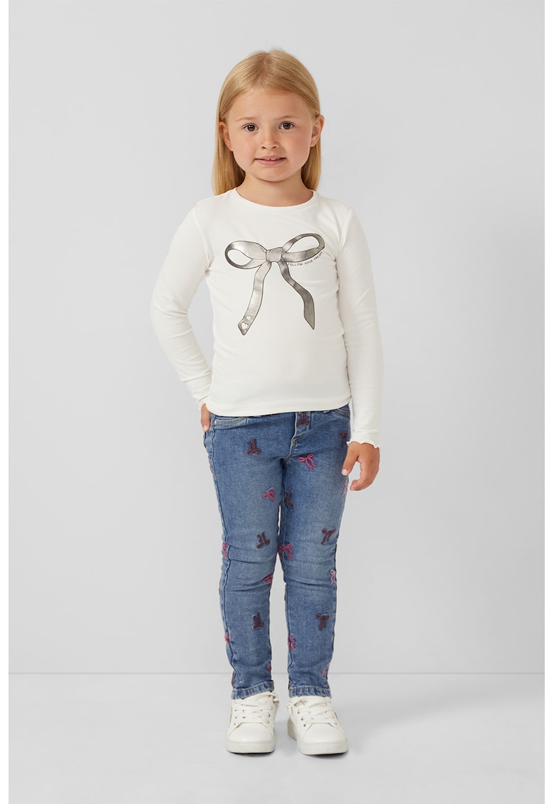 Bluza din amestec de bumbac cu imprimeu