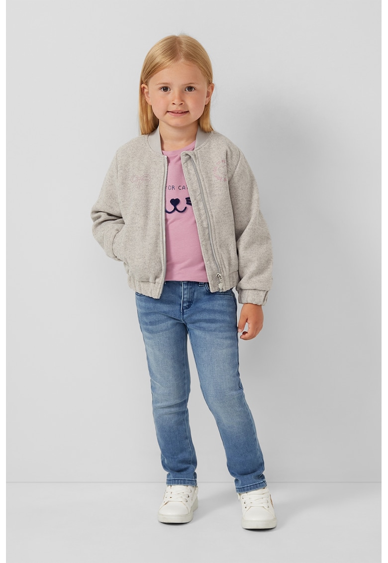 Bluza din bumbac cu imprimeu - Roz prafuit