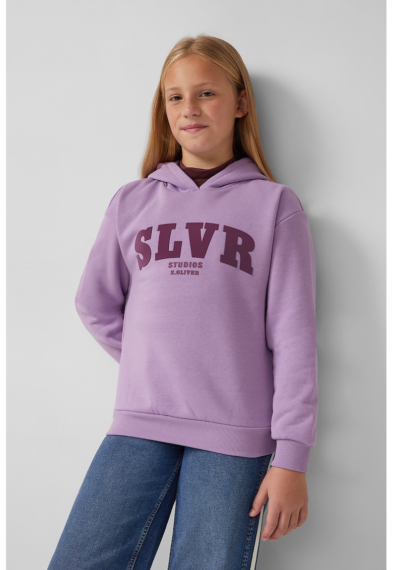 Hanorac cu imprimeu text - Lila/Violet tyrian