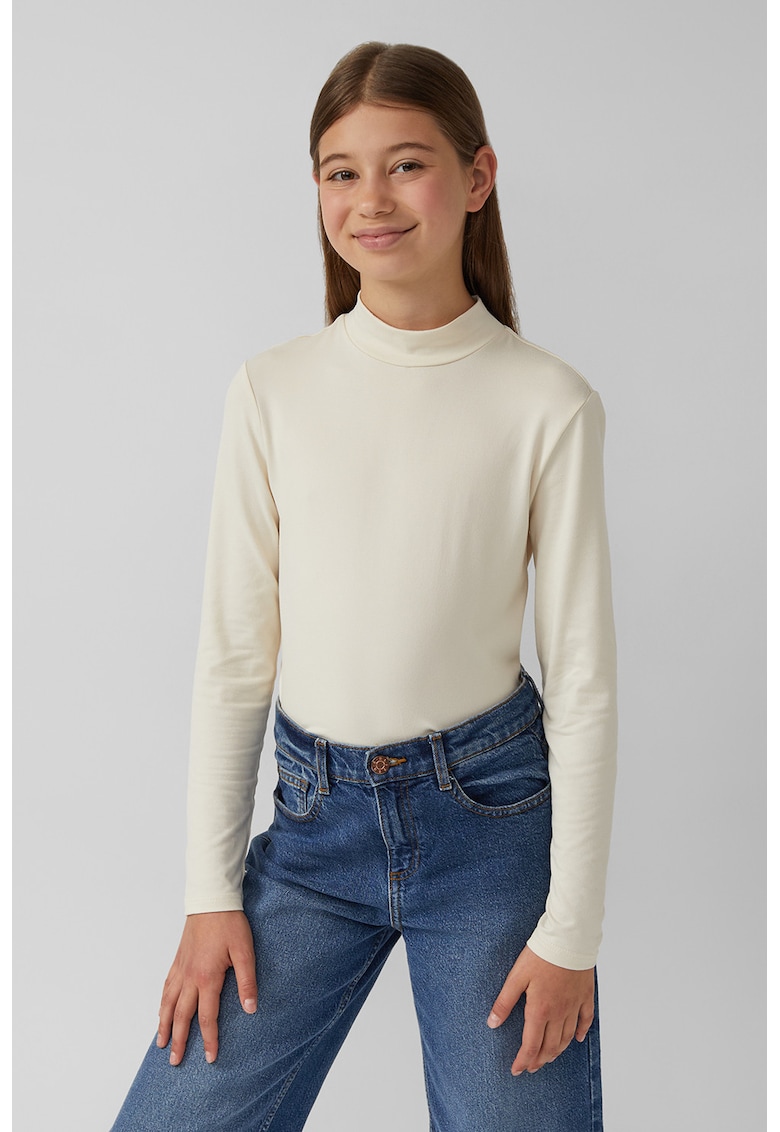 Bluza cu guler scurt - Crem