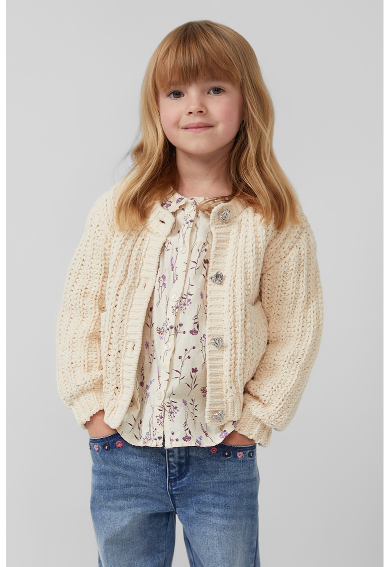 Cardigan cu buzunare aplicate si nasturi