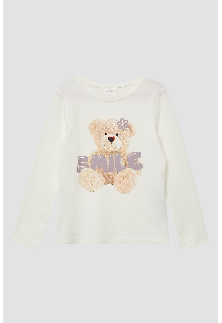 Bluza cu decolteu rotund si imprimeu Bluza cu decolteu rotund si imprimeu