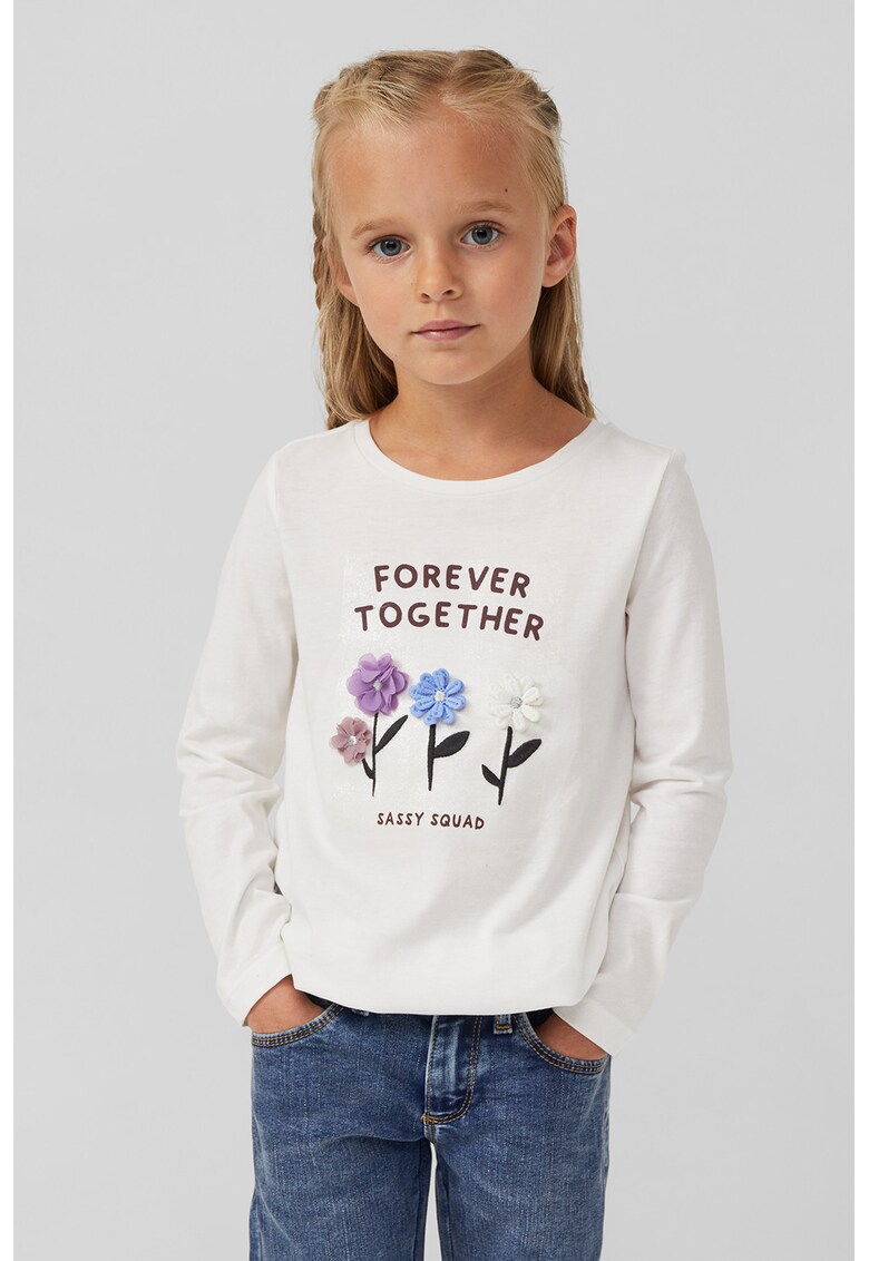 Bluza cu imprimeu grafic - Alb/Lila/Albastru deschis