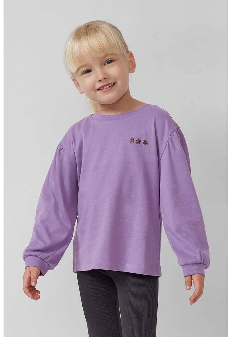 Bluza cu maneci bufante si imprimeu