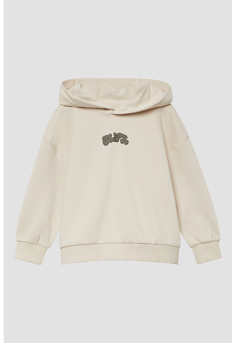 Hanorac cu maneci cazute si imprimeu text