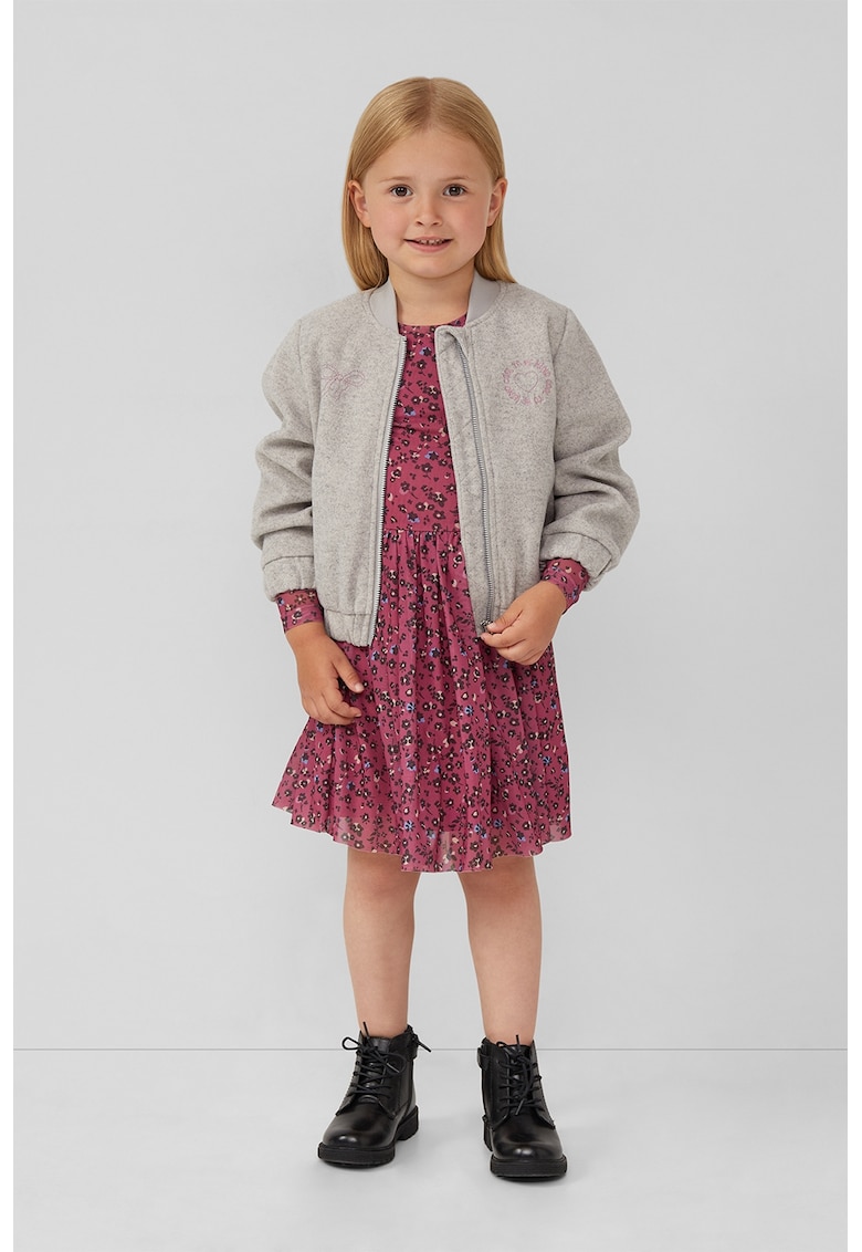 Rochie cu maneci lungi si model floral