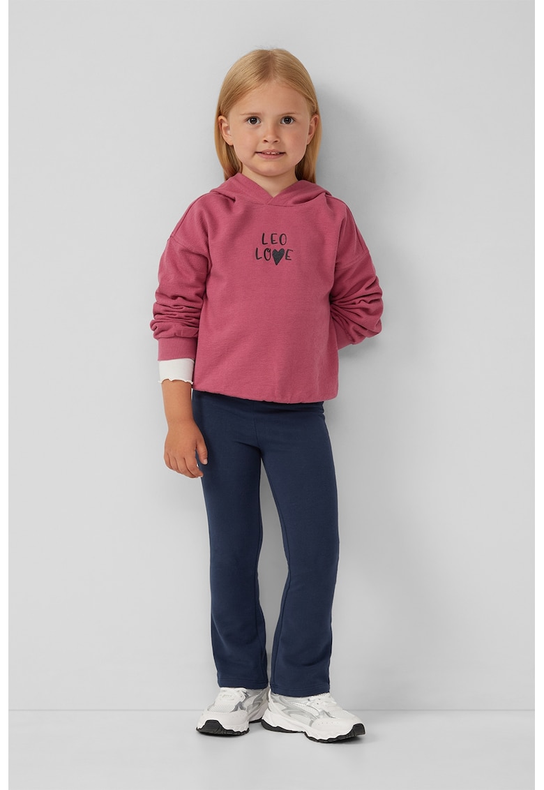 Hanorac cu imprimeu pe partea din spate si maneci cazute