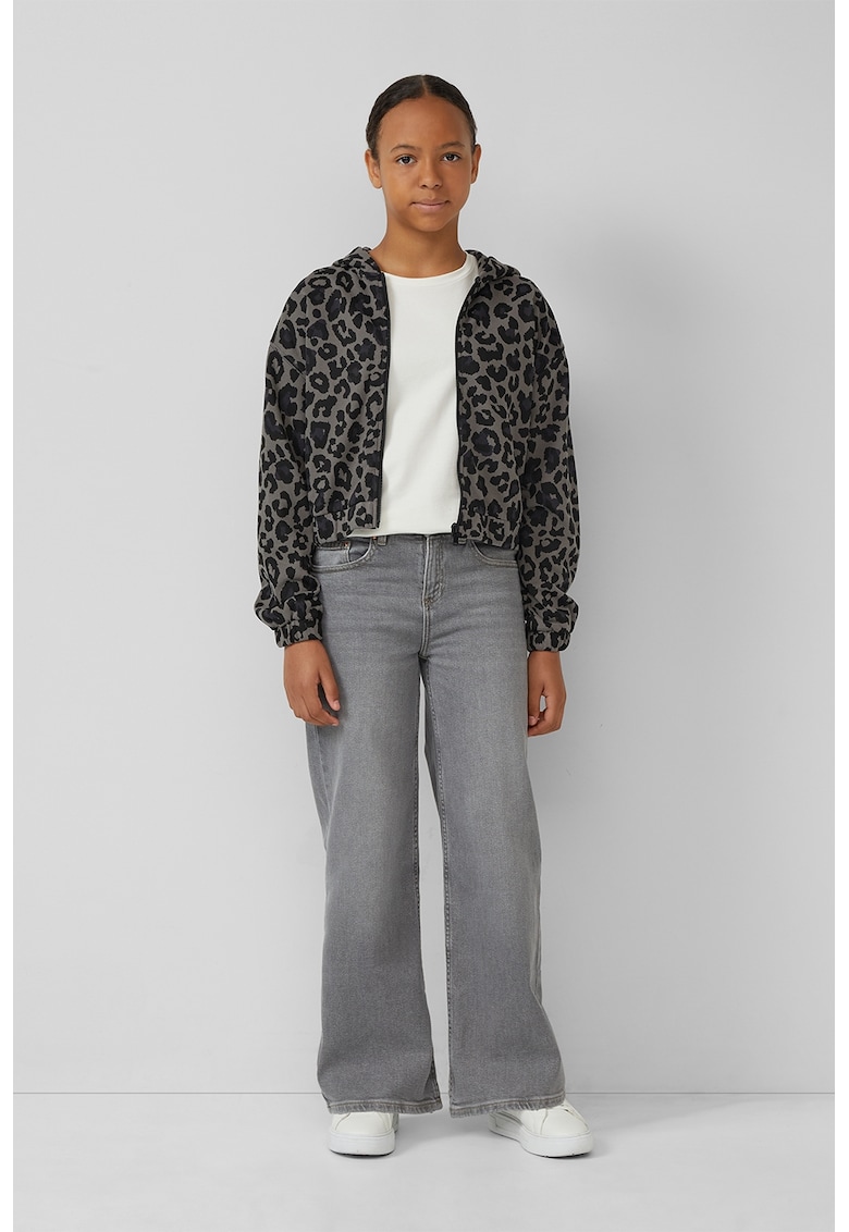 Jacheta cu animal print si fermoar