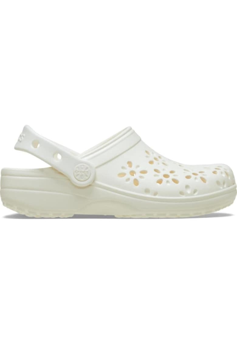 Saboti Classic Floral Cut-Out Clog Kids - US Alb - Chalk