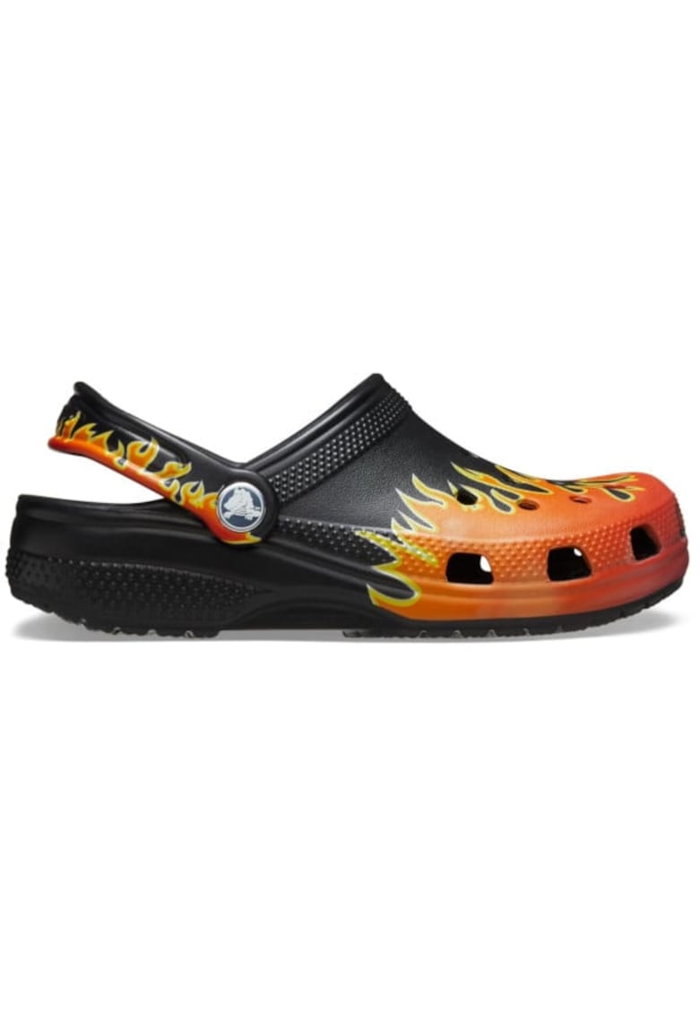 Saboti Classic Flames Clog Kids 36-37 EU - J4 US Negru - Black/Multi