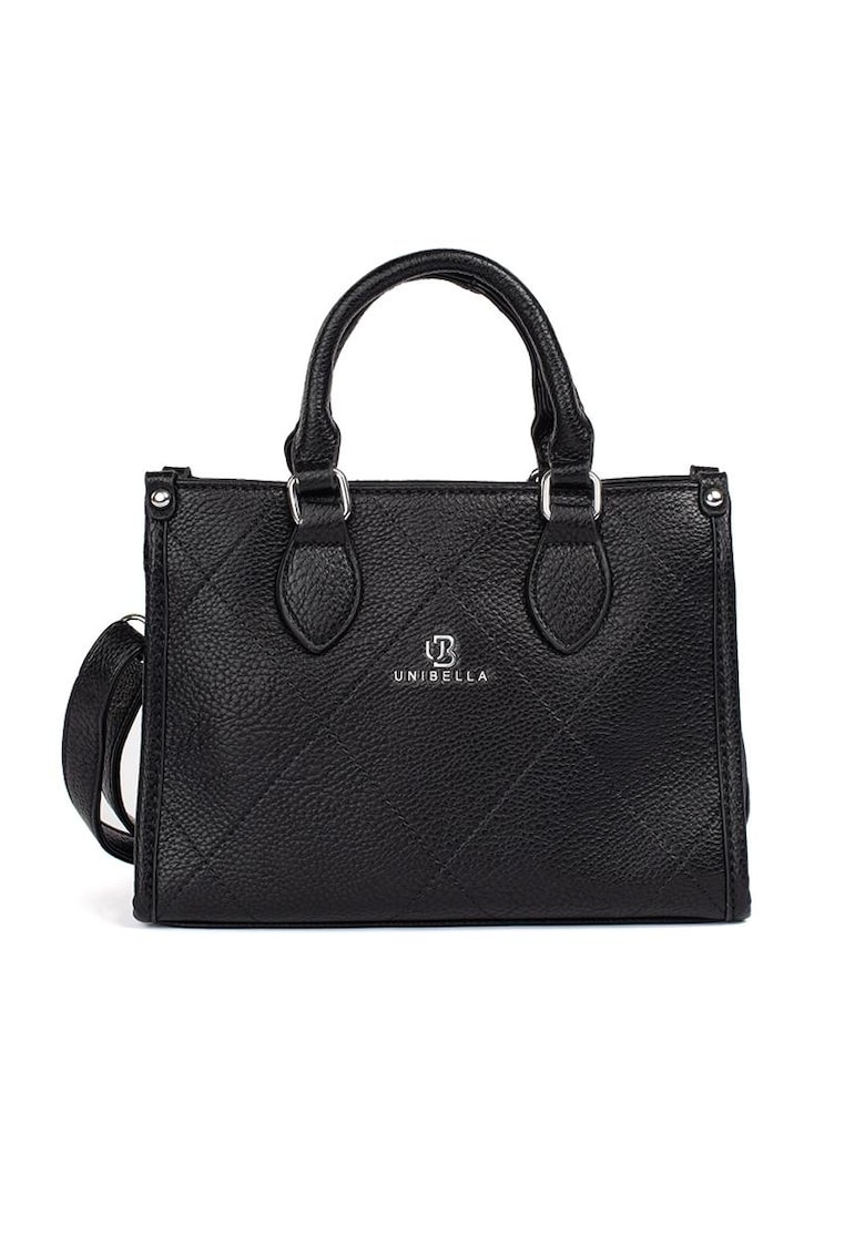 Geanta de dama eleganta - neagra - din poliester - design clasic - practica.